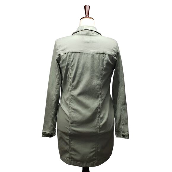 Celebrity Pink Denim Jacket Sz XL – Sage Green Stretch, Longline Button Front - Picture 3 of 10